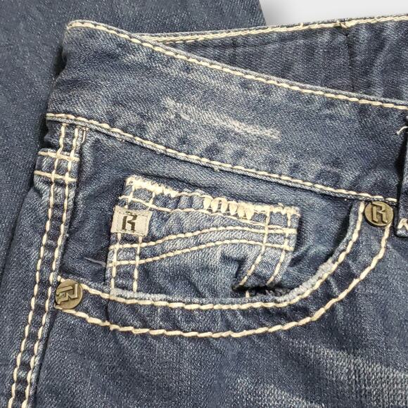 Rock & Roll Cowboy Mens Jeans Double Barrel Relaxed Bootcut Heavy Stitch 38x32 - Picture 4 of 12